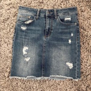 Wild Pearl Denim Skirt